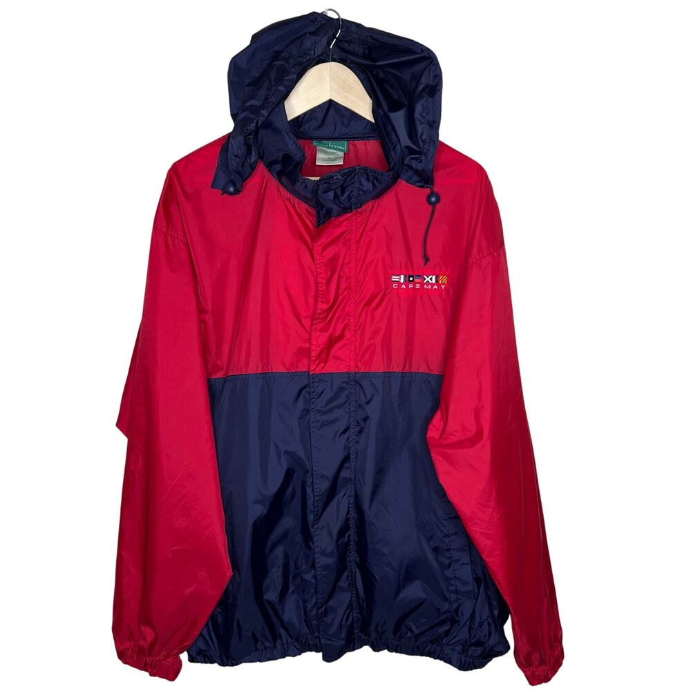 Outer Banks Windbreaker Jacket XL Cape May National Golf Club Outdoor Hooded Red